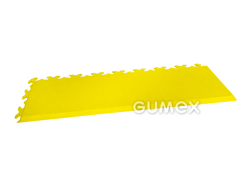 Náběhová hrana FORTELOCK 2032 INVISIBLE typ D k dlaždici FORTELOCK INVISIBLE, tloušťka 6,7mm, 468x145mm, 92°ShA, desén kůže, PVC, žlutá